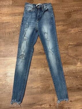 KanCan Distressed Skinny Jeans - Blue